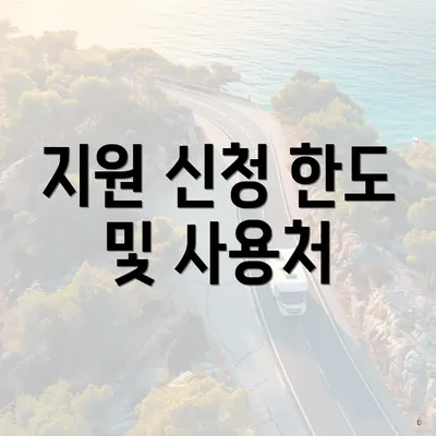 지원 신청 한도 및 사용처