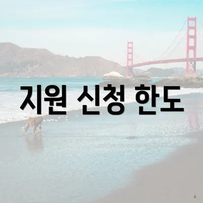 지원 신청 한도