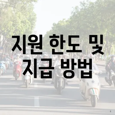 지원 한도 및 지급 방법