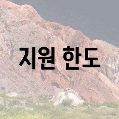 지원 한도