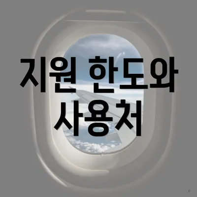 지원 한도와 사용처