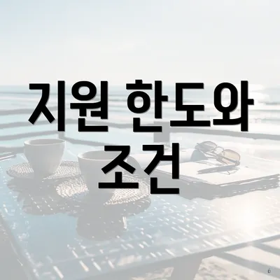 지원 한도와 조건