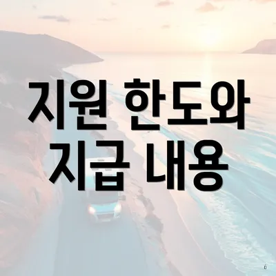 지원 한도와 지급 내용