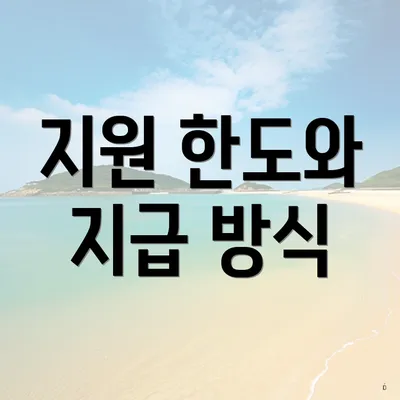 지원 한도와 지급 방식