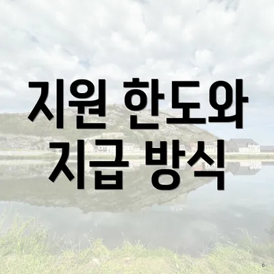 지원 한도와 지급 방식