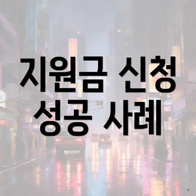 지원금 신청 성공 사례