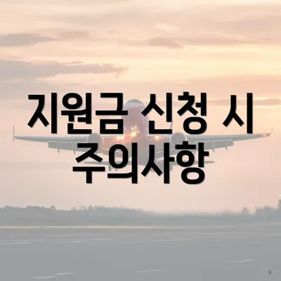 지원금 신청 시 주의사항