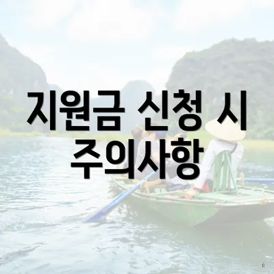 지원금 신청 시 주의사항