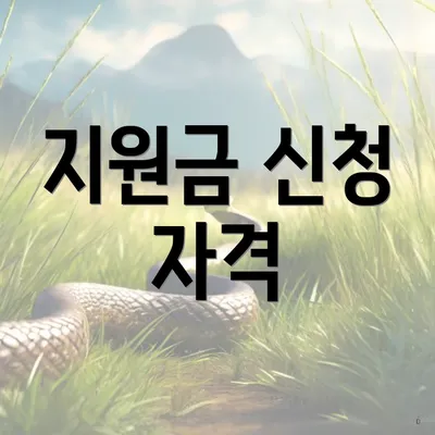 지원금 신청 자격