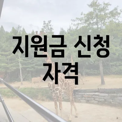 지원금 신청 자격