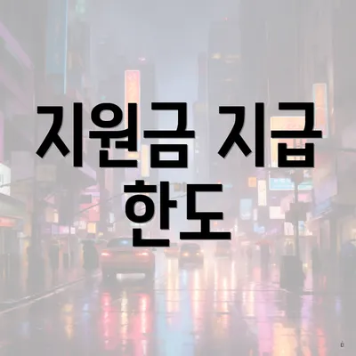 지원금 지급 한도
