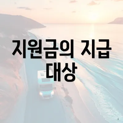 지원금의 지급 대상