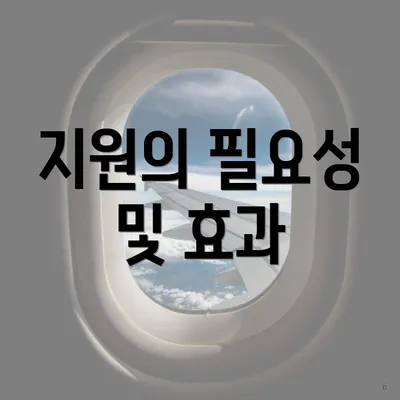 지원의 필요성 및 효과