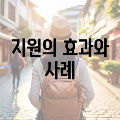 지원의 효과와 사례