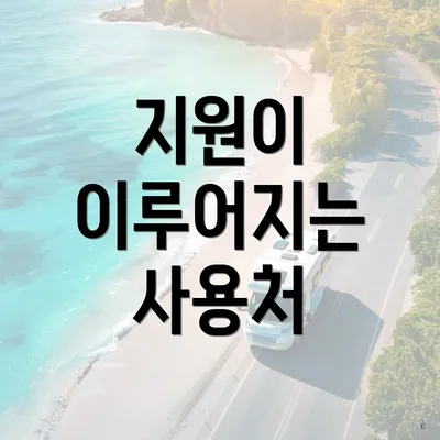 지원이 이루어지는 사용처