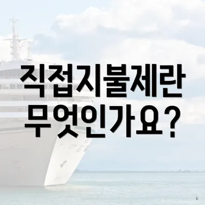 직접지불제란 무엇인가요?