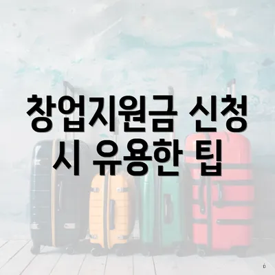 창업지원금 신청 시 유용한 팁