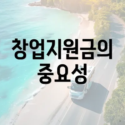 창업지원금의 중요성