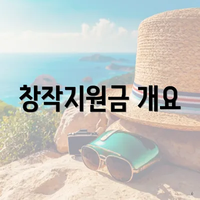 창작지원금 개요