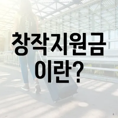 창작지원금 이란?