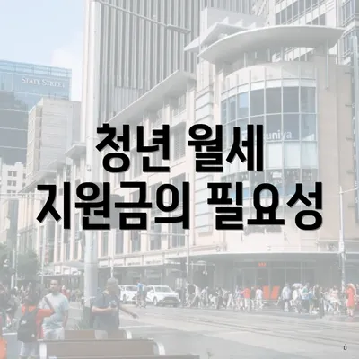 청년 월세 지원금의 필요성