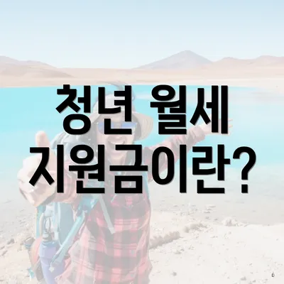 청년 월세 지원금이란?
