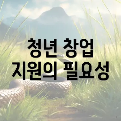 청년 창업 지원의 필요성