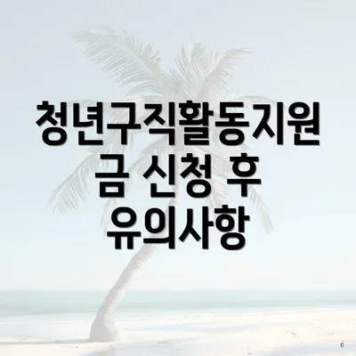 청년구직활동지원금 신청 후 유의사항