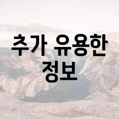 추가 유용한 정보