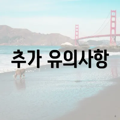추가 유의사항