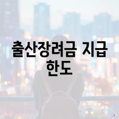 출산장려금 지급 한도