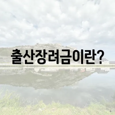 출산장려금이란?