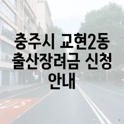 충주시 교현2동 출산장려금 신청 안내