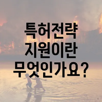 특허전략 지원이란 무엇인가요?