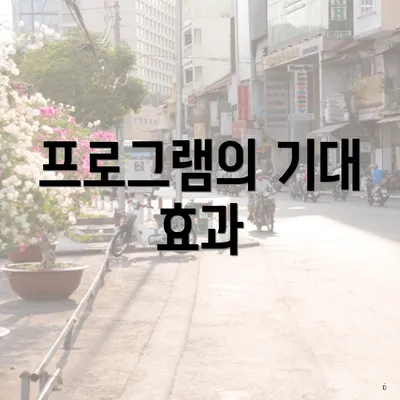 프로그램의 기대 효과