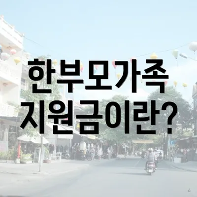 한부모가족 지원금이란?