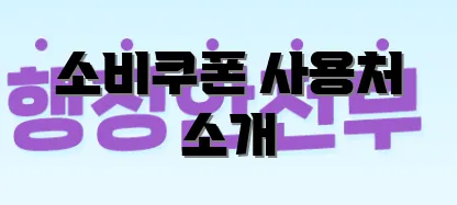 소비쿠폰 사용처 소개
