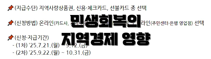 민생회복의 지역경제 영향
