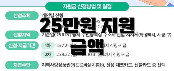 25만원 지원 금액