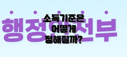 소득기준은 어떻게 정해질까?